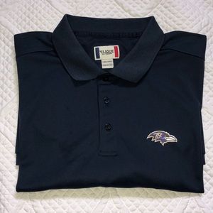 Navy blue Baltimore Ravens golf shirt